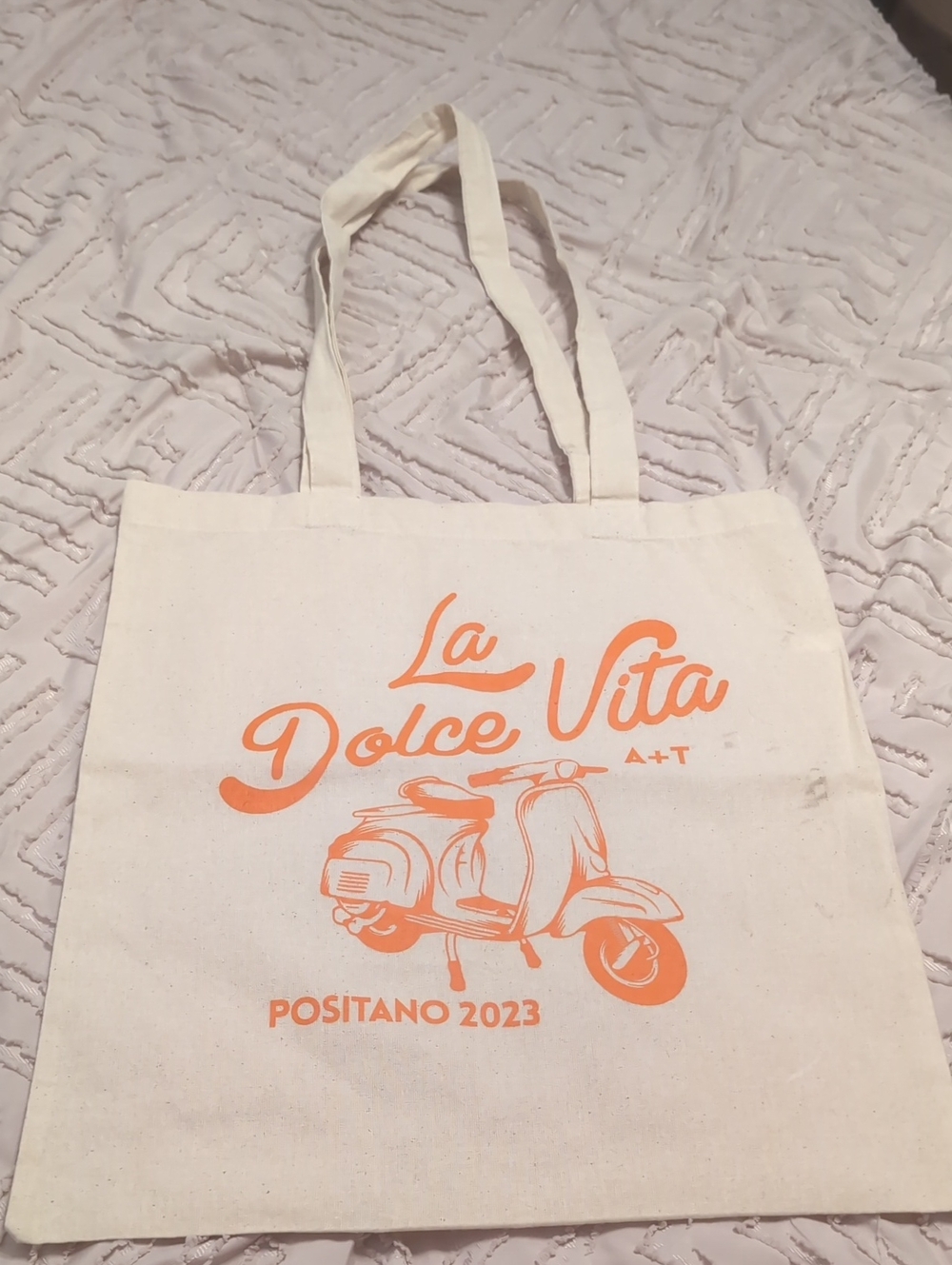 La Dolce Vita Positano 2023 Orange Canvas Tote Bag